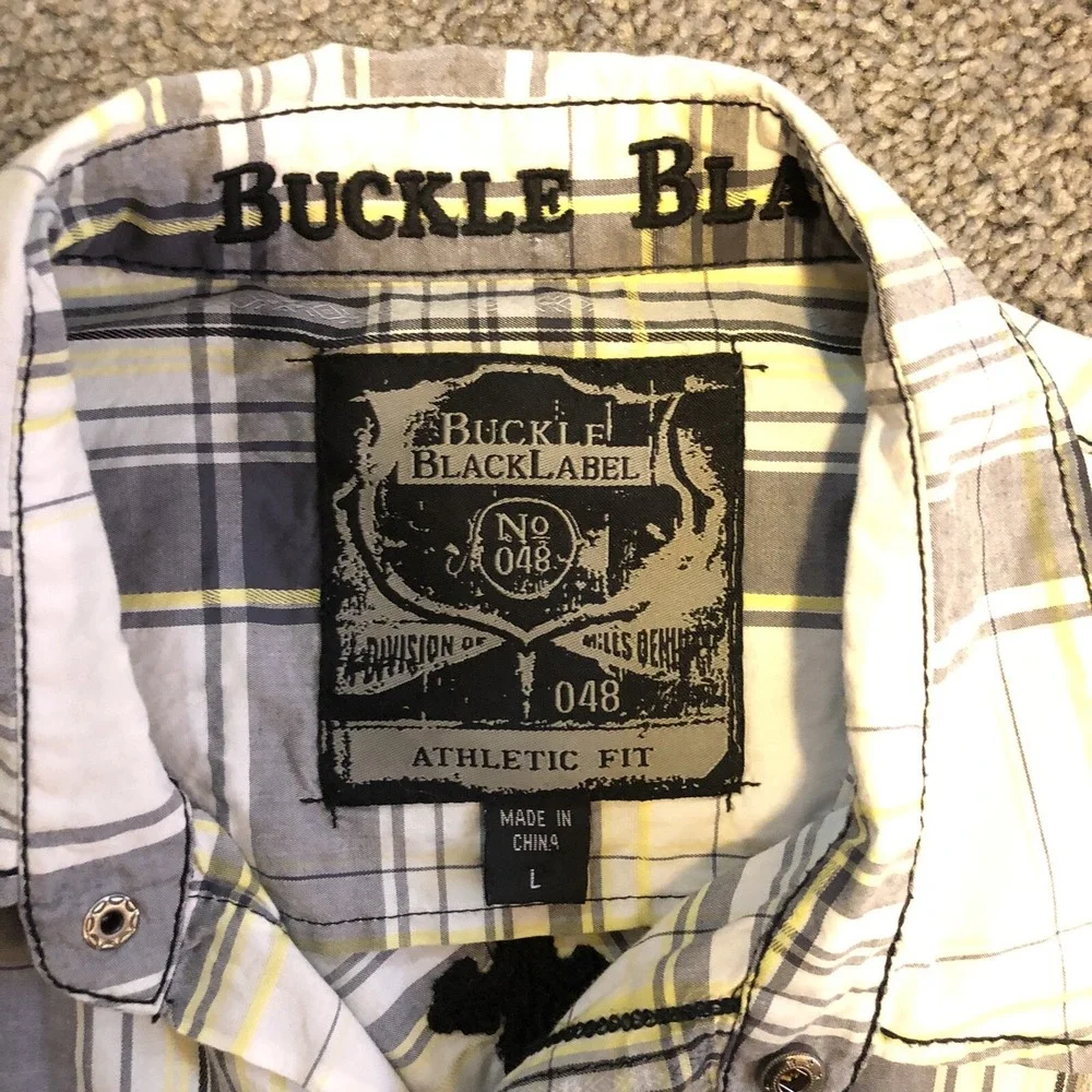 Buckle Black Label Men's - Size Large - Plaid - Long Sleeve Snap Button - Shirt